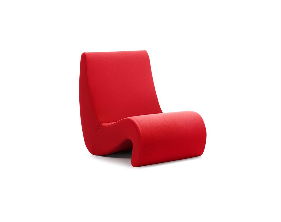 red fabric chair