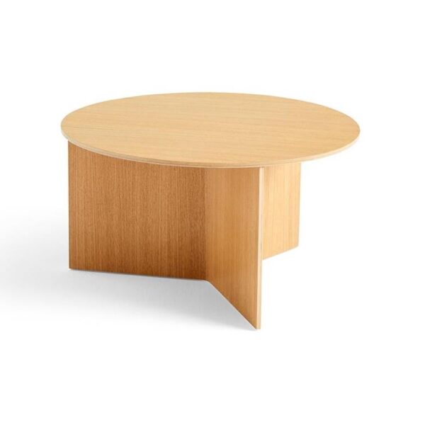 small round particle board table