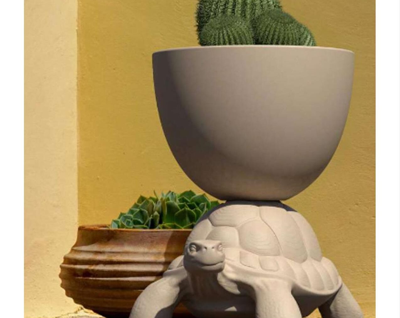 Turtle-Carry-Planter-And-Champagne-Cooler-White