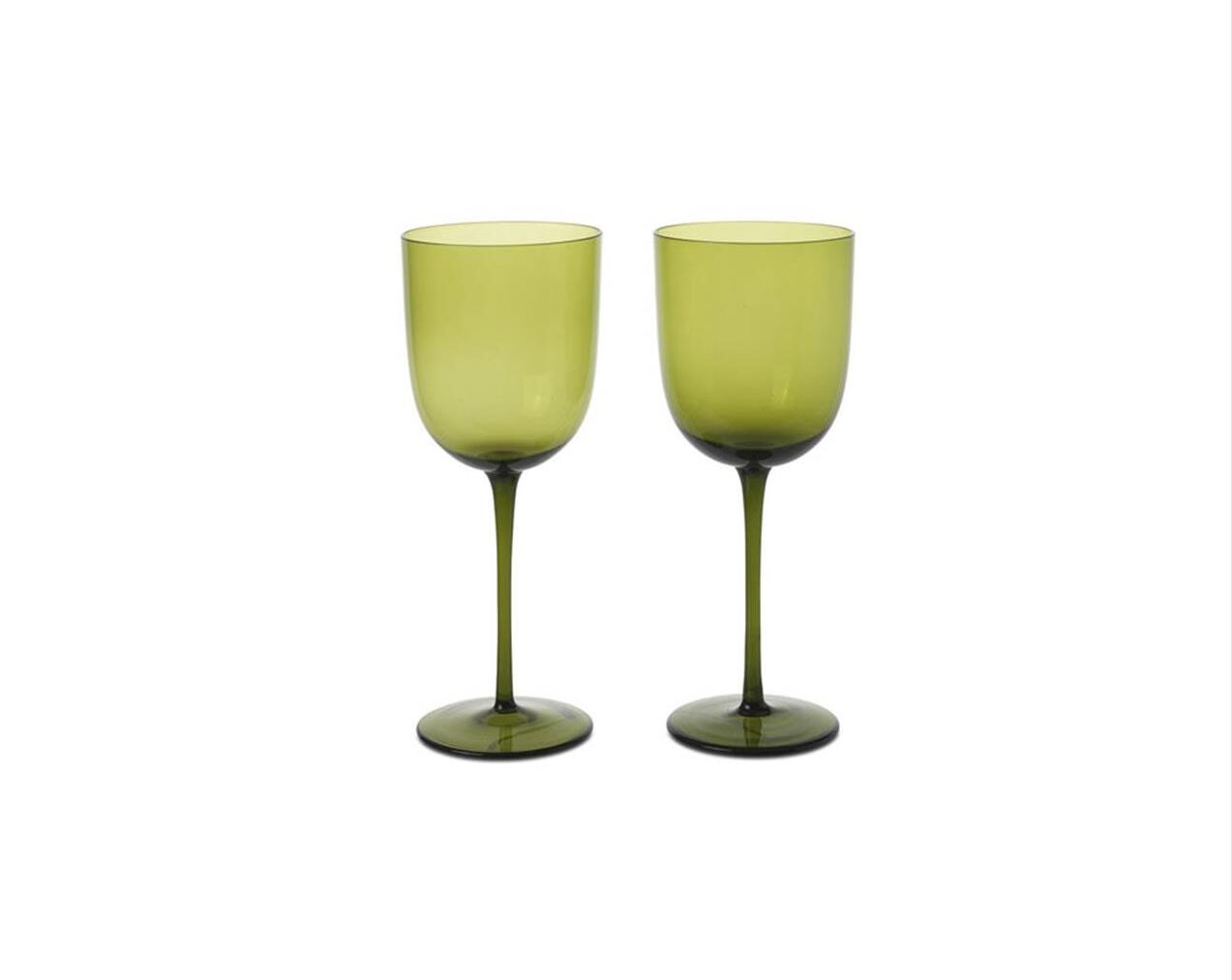 Host-White-Wine-Glasses-Set-of-2-Moss-Green