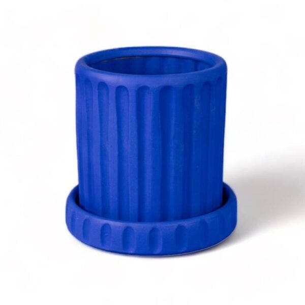 Terracotta-Vase-With-Saucer-Dorico--Blue