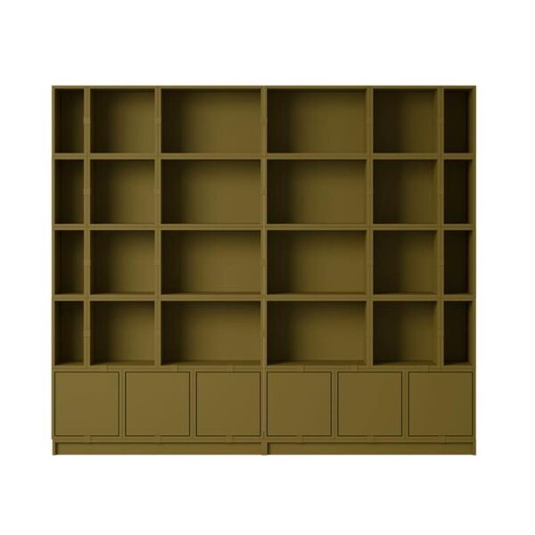 Stacked-Storage-Bookcase--Configuration-1--Brown-Green
