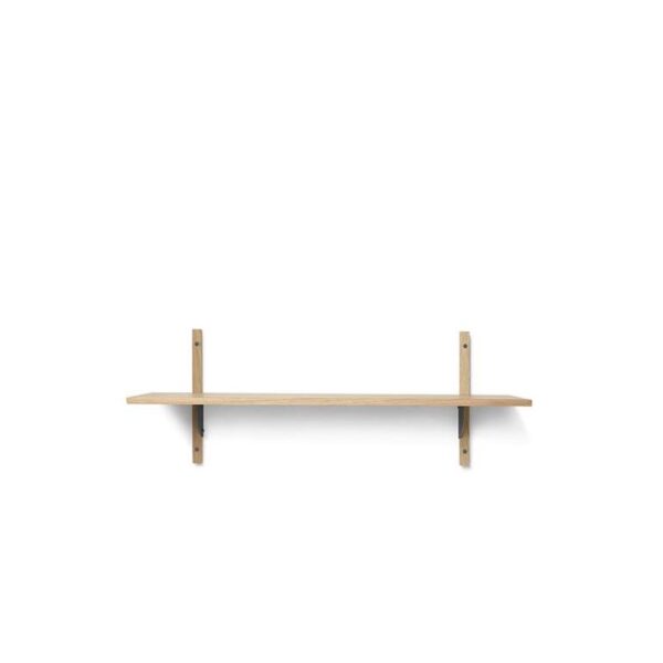 Sector-Shelf--Single--Wide--Natural-Oak-Black-Brass