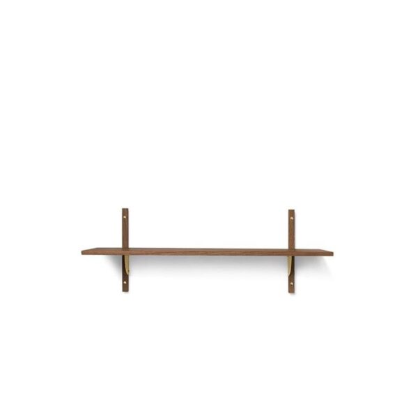 Sector-Shelf--Single--Wide--Smoked-Oak-Brass