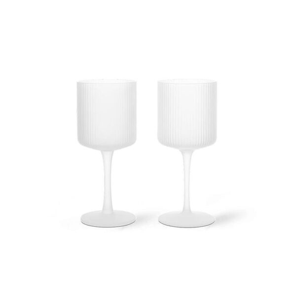 Ripple-White-Wine-Glasses--Frosted--Set-of-2